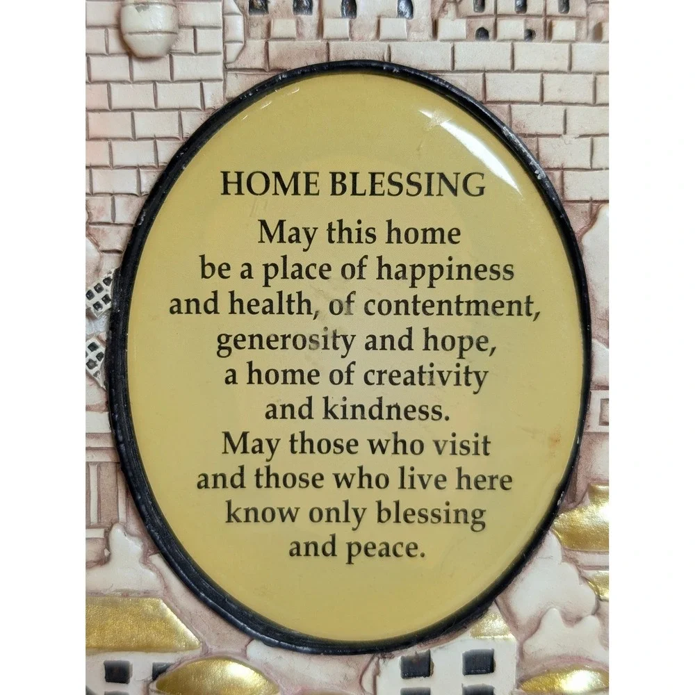 Arto Hamsa Hand Home Blessing Wall Hanging Plaque Jerusalem Relief Gold Accents